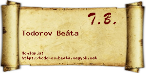 Todorov Beáta névjegykártya